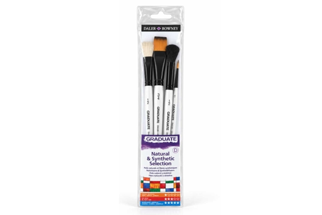 Set de 4 pinceaux Graduate n°5 - Pinceaux aquarelle - 10doigts.fr