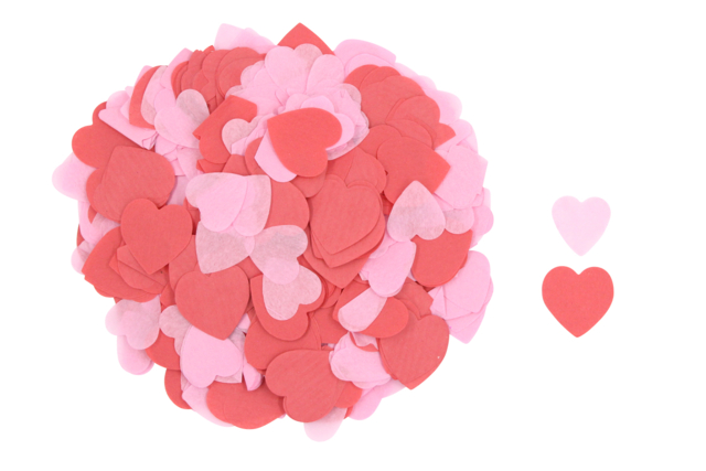 Set de 5000 cœurs en papier de soie rouge et rose - Papiers de soie - 10doigts.fr