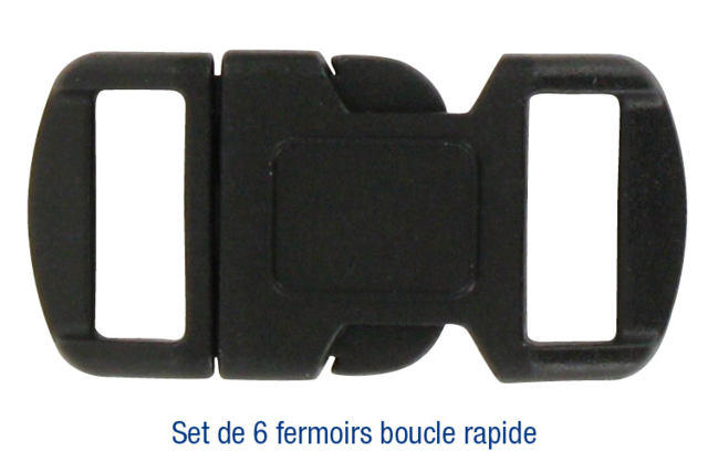Set de 6 fermoirs boucle rapide en plastique noir - Clips et mousquetons : les finitions pour vos accessoires DIY - 10doigts.fr