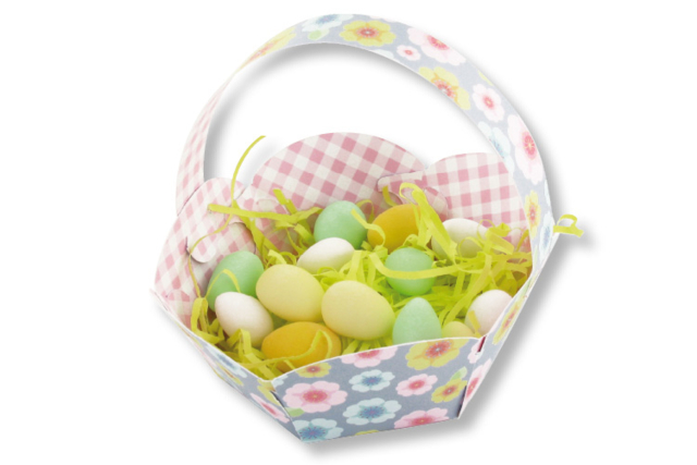 Set de 6 paniers fleuris - Paniers de Pâques - 10doigts.fr