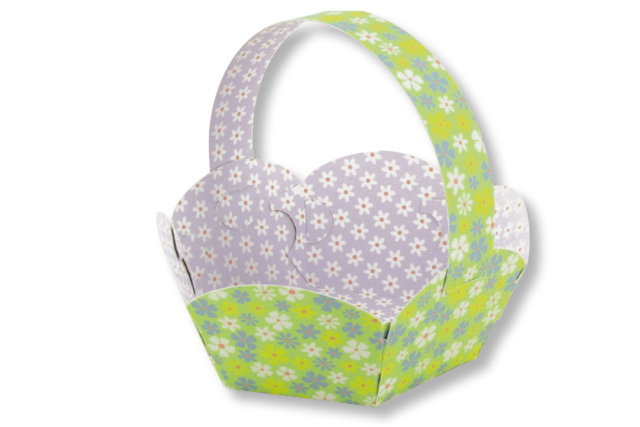 Set de 6 paniers fleuris - Paniers de Pâques - 10doigts.fr