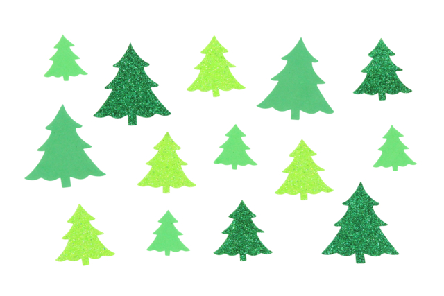 Set de 60 stickers sapin caoutchouc mousse pailleté - Stickers mousse : donnez du volume à vos créations - 10doigts.fr