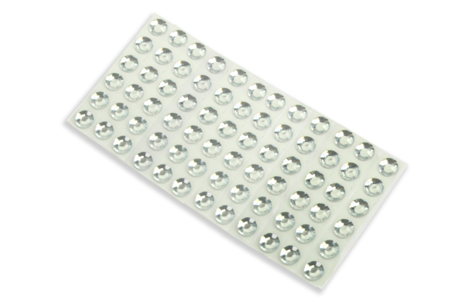 Set de 72 strass adhésifs ronds 6 mm - cristal  - Strass : apportez de l'éclat à toutes vos créations - 10doigts.fr