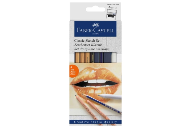 Set de dessin - 6 pièces - Crayons graphite et mines pour le dessin - 10doigts.fr
