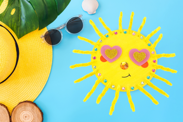 Soleil avec des chenilles - Vannerie - 10doigts.fr