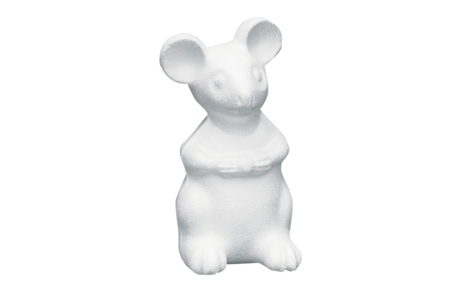 souris blanche - Animaux en polystyrène - 10doigts.fr