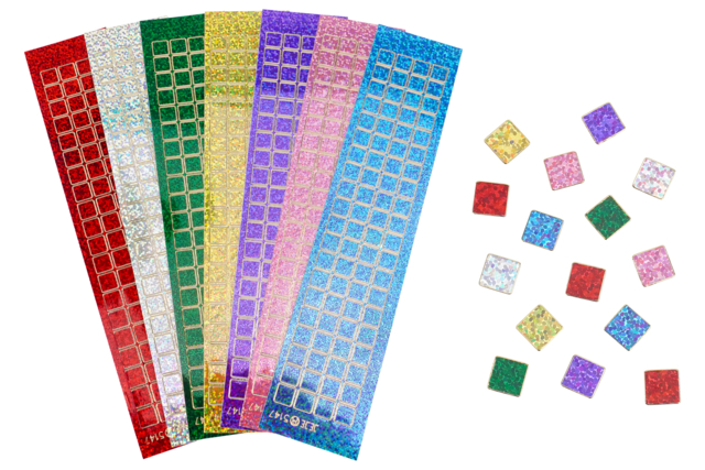 stckers strass mosaïques carrés - Strass autocollants - 10doigts.fr