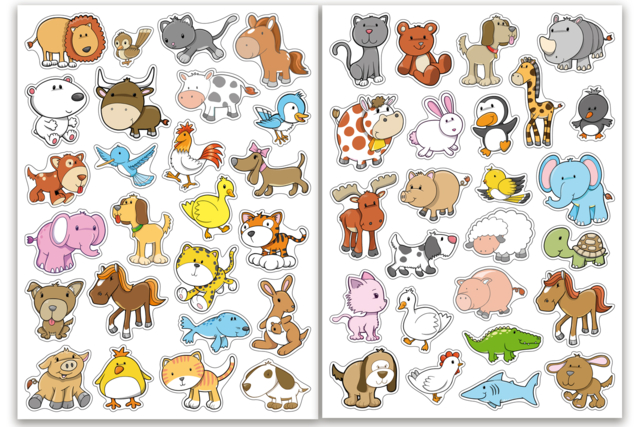 stickers animaux mignon - Des gommettes animaux pour créer et apprendre dès la maternelle - 10doigts.fr