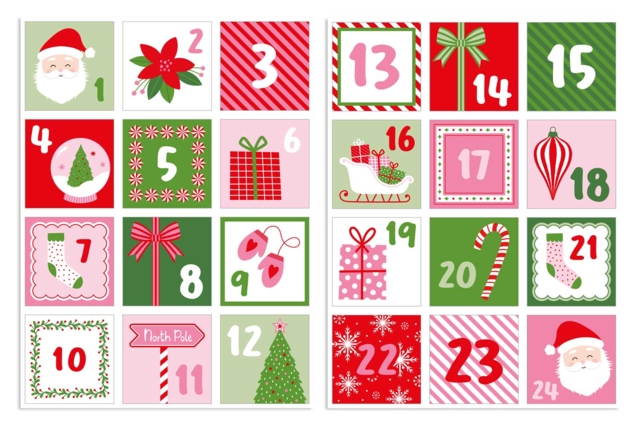 Stickers calendrier de l'avent Santa - ARTEMIO - Calendriers de l'Avent à décorer - 10doigts.fr