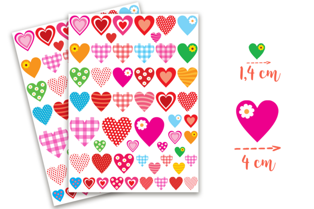 stickers coeurs motifs - Gommettes cœur : des cœurs adhésifs pour vos activités créatives - 10doigts.fr