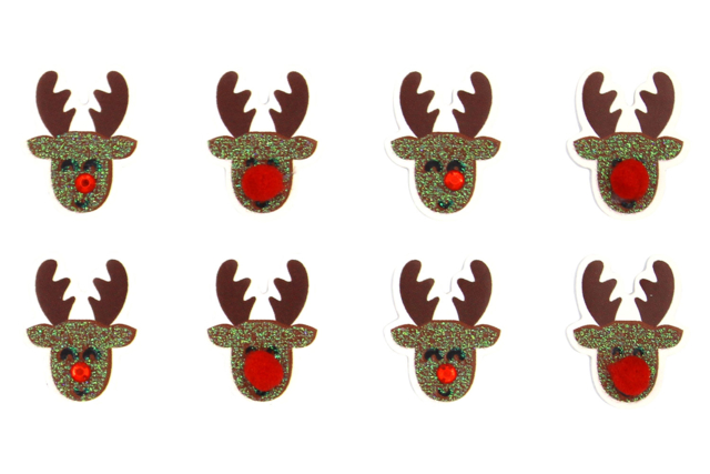 STICKERS pailleté rennes cerf - Gommettes de Noël : autocollants et stickers créatifs pour enfants - 10doigts.fr