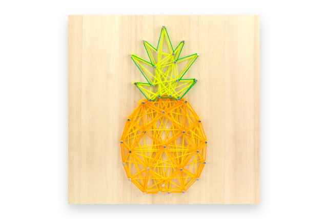 string art ananas - String Art pour enfants : l'art de créer avec des fils - 10doigts.fr