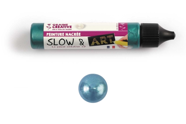 stylo 3d bleu nacré - Peinture relief 3D pour effets de matière et créations en volume - 10doigts.fr