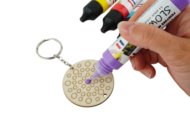 stylo 3d violet dots - Peinture relief 3D pour effets de matière et créations en volume - 10doigts.fr