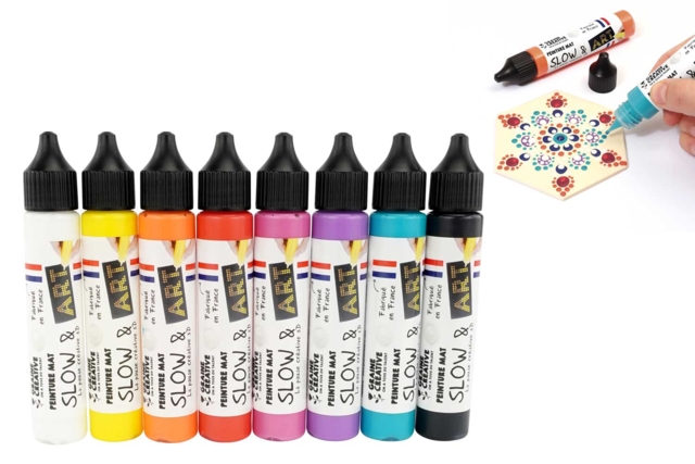 Stylo peinture 3D - Couleurs opaques - Peinture relief 3D pour effets de matière et créations en volume - 10doigts.fr