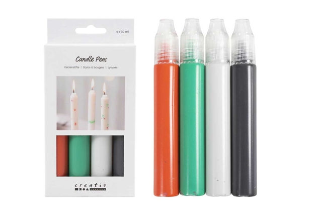 Stylos à bougies – 4 couleurs noel - Décorations Bougies - 10doigts.fr