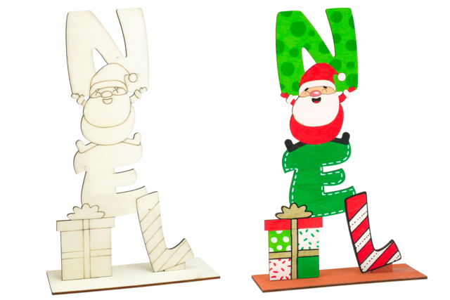 support mot noel en bois - Objets en bois Noël - 10doigts.fr