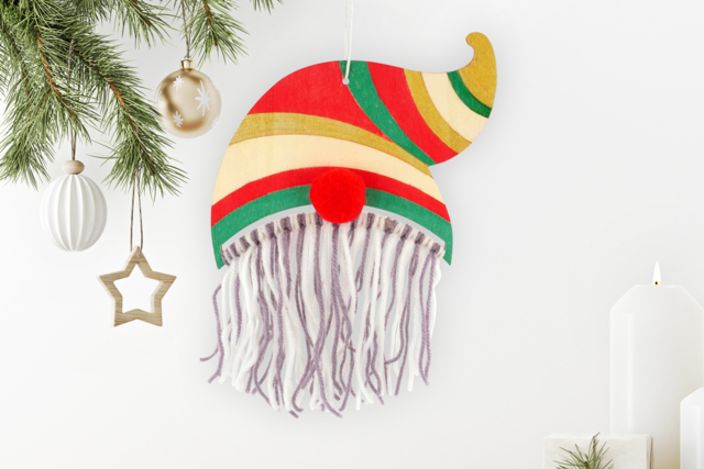 Suspension Gnome Sapin - Objets en bois Noël - 10doigts.fr