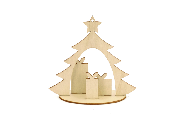 Suspensions sapin en bois à monter - Objets en bois Noël - 10doigts.fr
