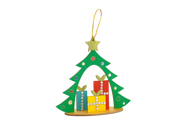 Suspensions sapin en bois - création - Objets en bois Noël - 10doigts.fr
