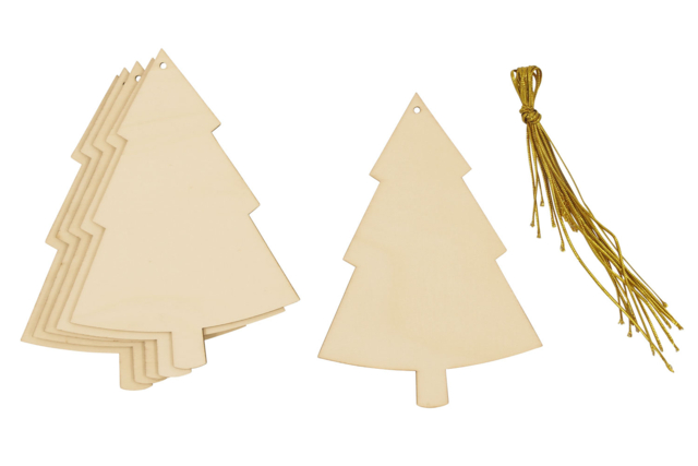 Suspensions sapins en bois - Suspensions décoratives en bois - 10doigts.fr