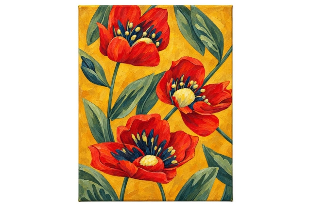 tableau classique à peindre fleurs - Châssis et Cartons toilés - 10doigts.fr
