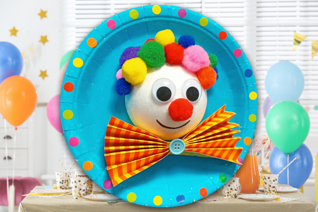 Tableau clown en 3D - Papiers à motifs - 10doigts.fr