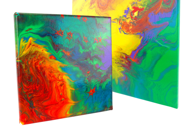 tableau fluid art peinture pouring - Peinture acrylique fluide (pouring) - 10doigts.fr