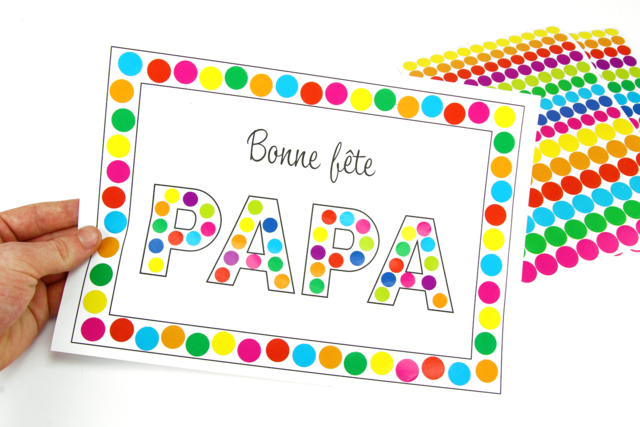 Tableau gommettes - Bonne fête papa - Gommettes formes assorties : un univers pour créer sans limite - 10doigts.fr