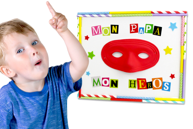 Tableau "Mon papa, mon héros" - Vaisselle jetable et réutilisable - 10doigts.fr