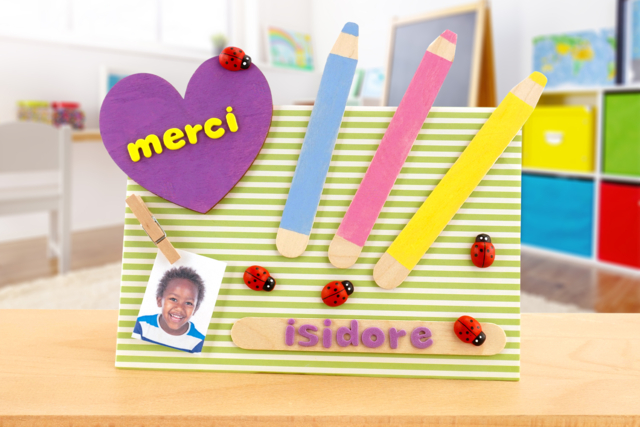 Tableau photo "Merci" - Supports plats en bois - 10doigts.fr
