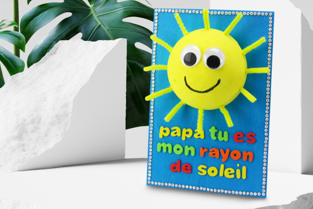 Tableau soleil 3D pour la fête des pères - Strass : apportez de l'éclat à toutes vos créations - 10doigts.fr