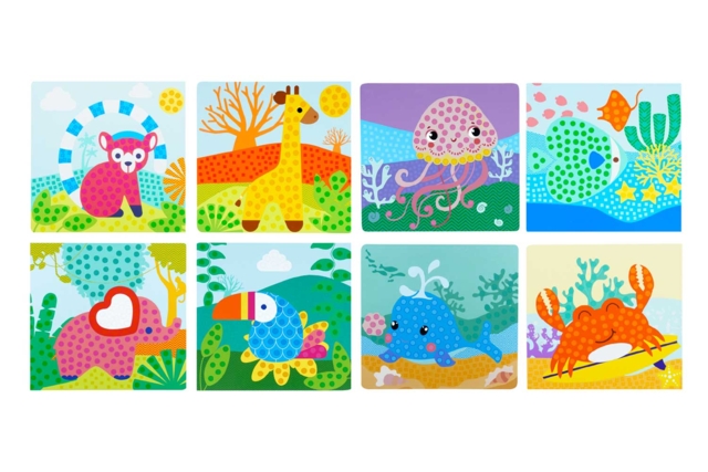 tableaux gommettes 8 modèles - Kits créatifs avec gommettes : le plein d’idées pour les petits artistes - 10doigts.fr