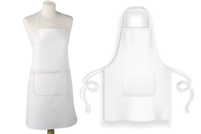 tablier blanc coton - Coton, lin - Textiles - 10doigts.fr