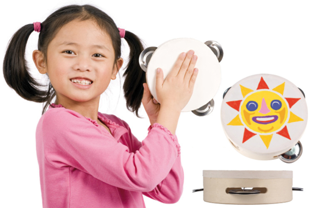 Tambourin à décorer - Instruments de musique - 10doigts.fr