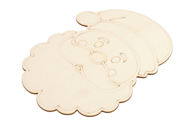 Tête de père Noël à décorer en bois gravé - Objets en bois Noël - 10doigts.fr