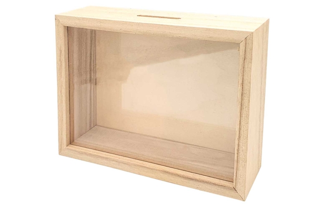 Tirelire Boite bois - Objets bois pour le bureau - 10doigts.fr