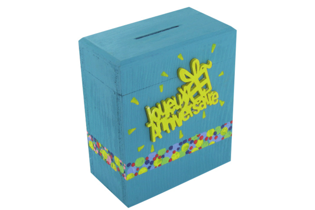 Tirelire en bois anniversaire - Objets bois pour le bureau - 10doigts.fr