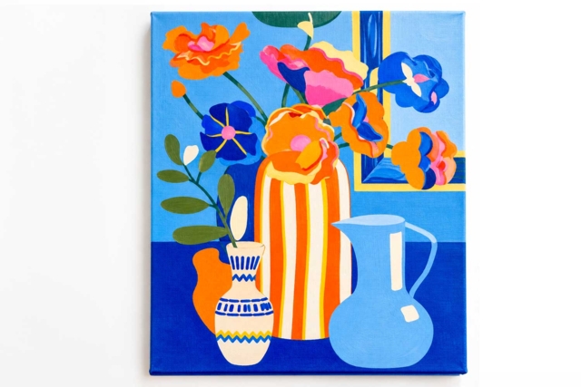 Toile imprimée à peindre - Les vases au numéro - Peinture aux numéros : découvrez l'art du tableau numéroté pour tous - 10doigts.fr