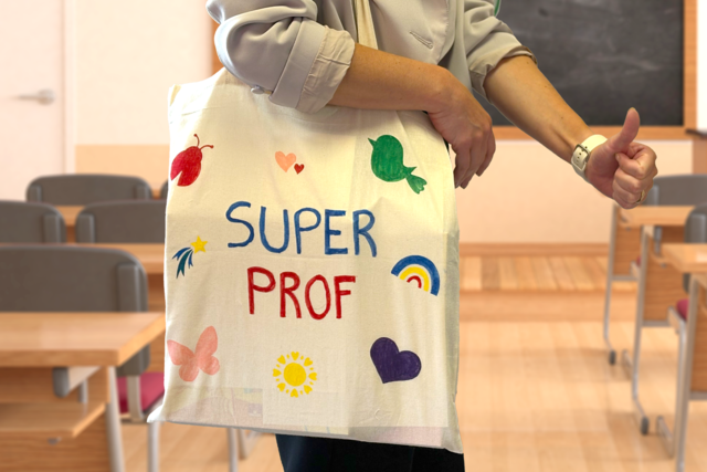 Tote bag "Super prof" - Coton, lin - Textiles - 10doigts.fr