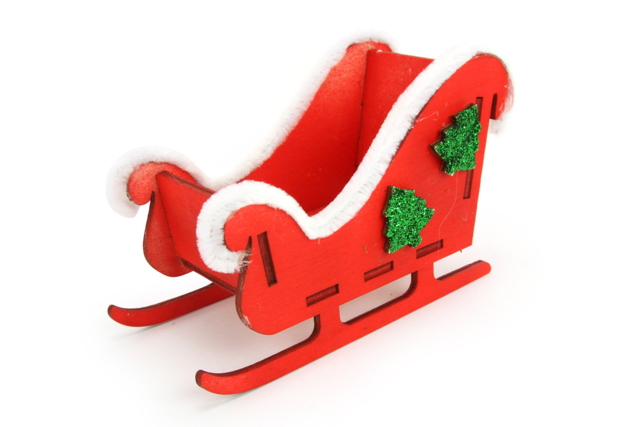 traineau en bois - Objets en bois Noël - 10doigts.fr