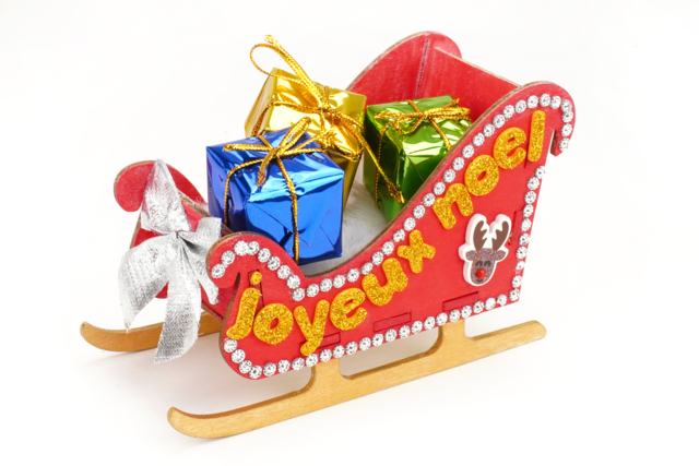 traineau en bois décoration noël - Objets en bois Noël - 10doigts.fr