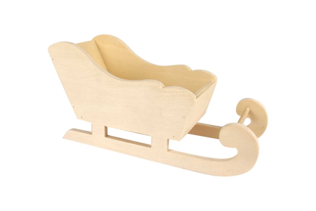 traneau en bois monté - Objets en bois Noël - 10doigts.fr