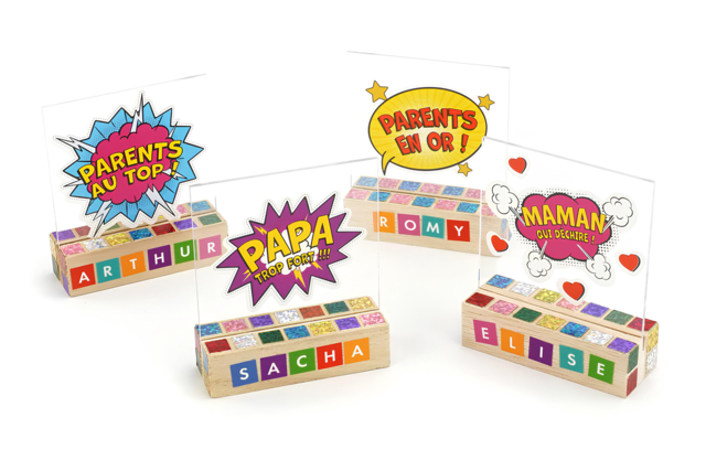 Trophée super parents - Gommettes Fête des parents : personnaliser vos cadeaux avec amour - 10doigts.fr