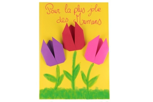 Tulipes en Origami - Papiers Origami - 10doigts.fr