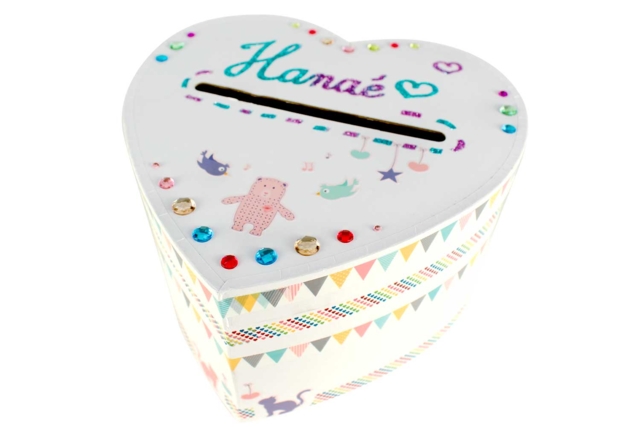 urne bâptème coeur - Boîtes et corbeilles en carton - 10doigts.fr