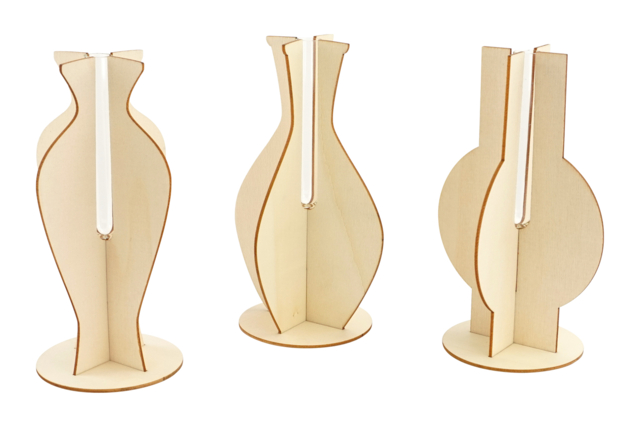 vase en bois et soliflore - Objets bois pour la maison - 10doigts.fr