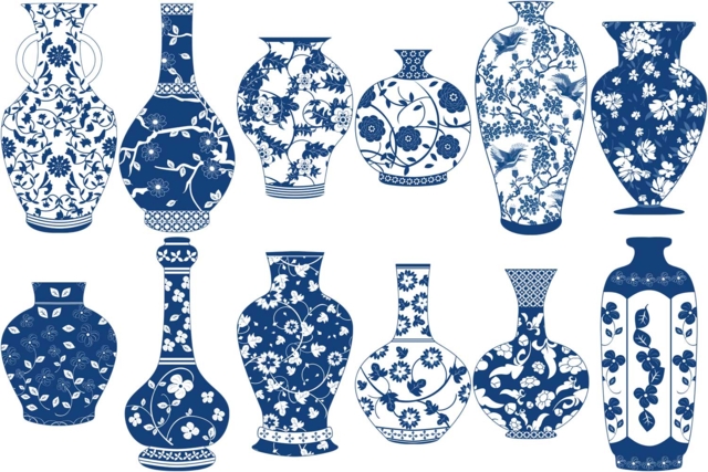 Vases anciens en carte forte - 12 motifs assortis - Formes en carte forte - 10doigts.fr