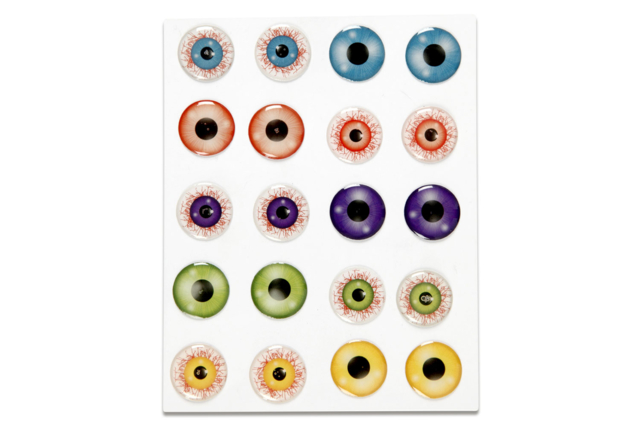Yeux monstres epoxy 3D- 20 stickers - Yeux mobiles - 10doigts.fr