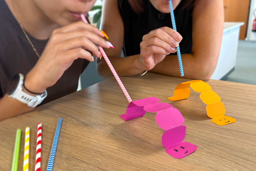 Course de chenilles en papier